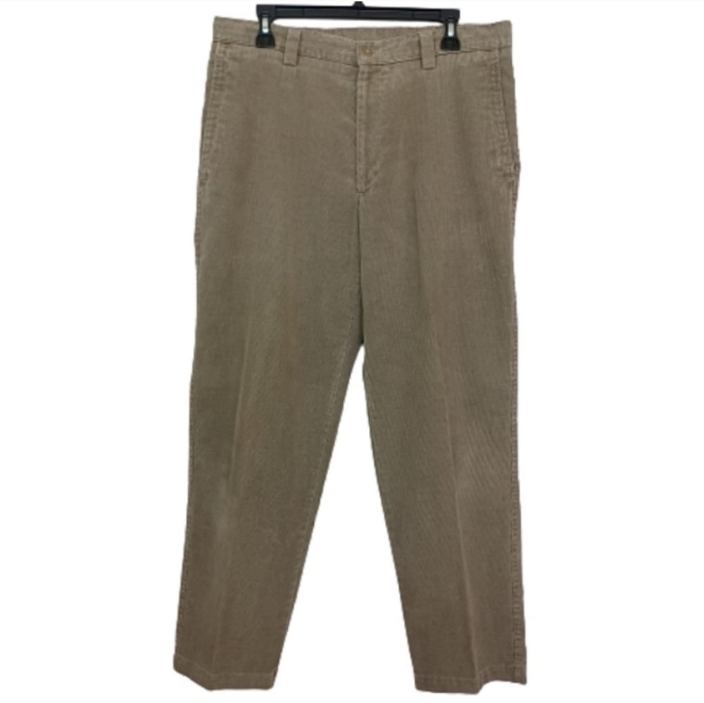 KENNETH COLE REACTION TAN CORDUROY Men's Cotton Dress Slack Pants Size 34 X 30